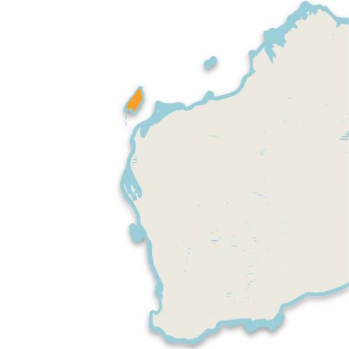 A map of the island of guam with an orange dot.